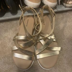 Torrid Gold Strappy Sandals